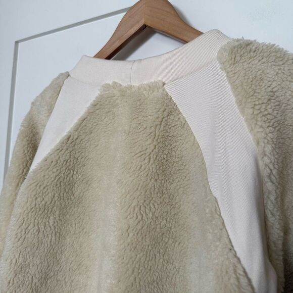 Heidi Merrick Sweater Womens Sz M Ivory Sherpa Long Sleeve Crew Neck Winter - Picture 7 of 12